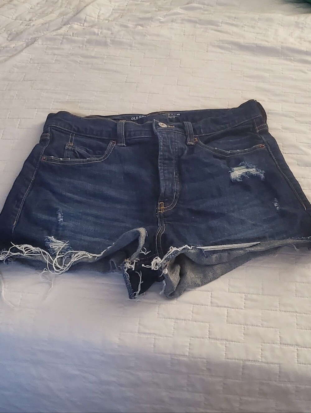 💕 Old Navy 💕 Dark Blue Distressed Denim Cutoff Shorts Size 8